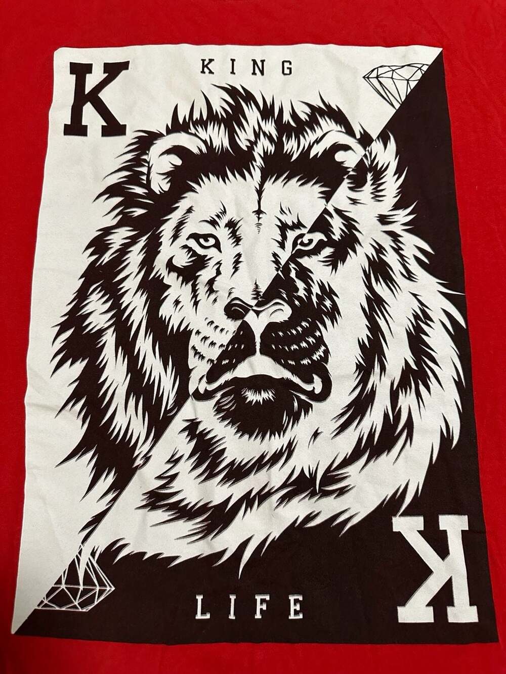 Popular Poison King Life Lion Graphic T-Shirt Red 3XL - Picture 4 of 4